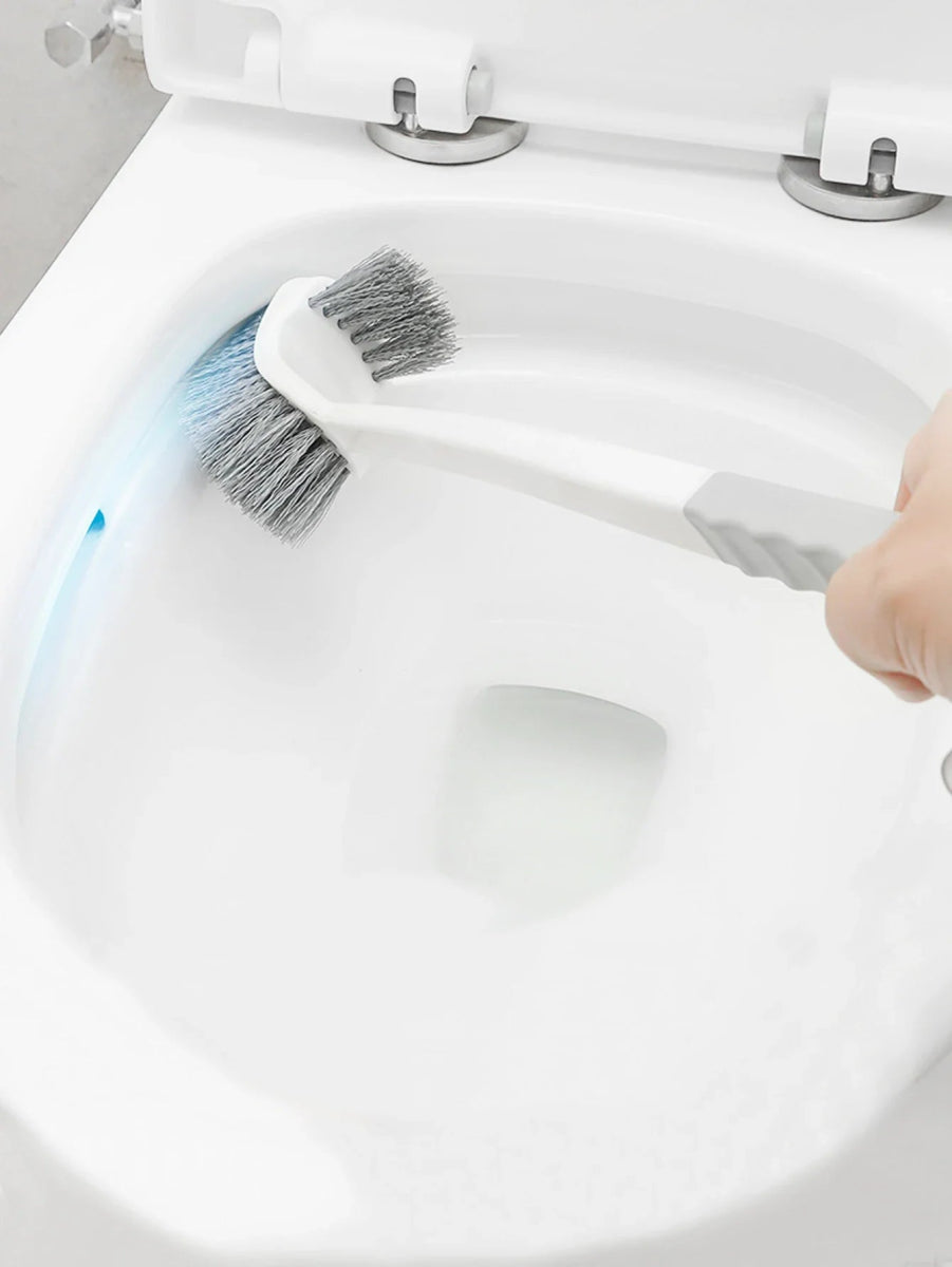 CORNERMAX – Aan de muur gemonteerde dubbelzijdige toiletborstel voor diepe hoekreiniging