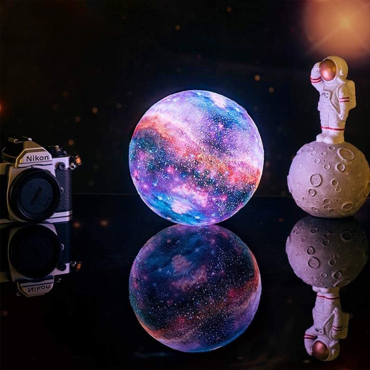 Galaxy Moon Lamp - 3D Printed Night Light with Remote Control & 16 Colors 2
