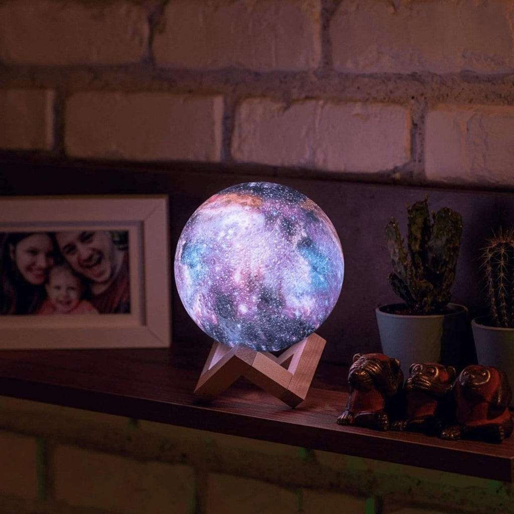 Galaxy Moon Lamp - 3D Printed Night Light with Remote Control & 16 Colors 3