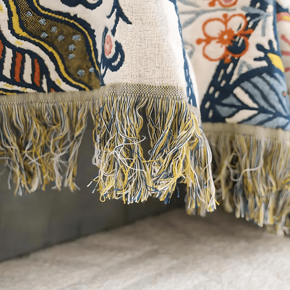 Coperta CottonBloom – Coperta rustica in cotone con motivo floreale, design reversibile