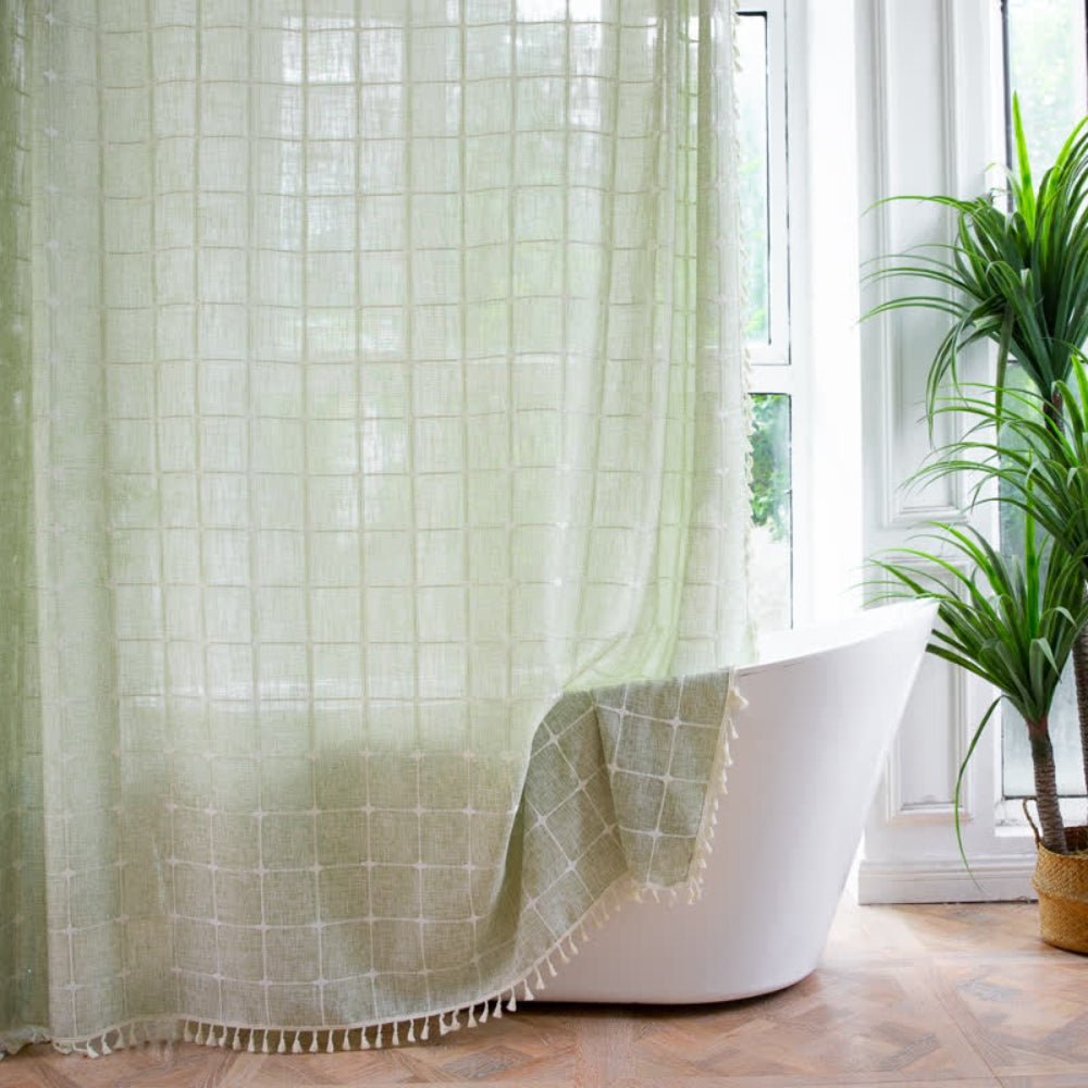 Cottonhaven Shower Curtain-Soft cotton shower curtain with fringes for cozy bathrooms 8