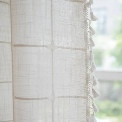 Cottonhaven Shower Curtain-Soft cotton shower curtain with fringes for cozy bathrooms 3