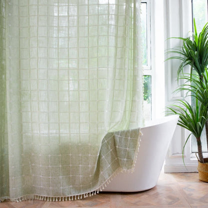 Cottonhaven Shower Curtain-Soft cotton shower curtain with fringes for cozy bathrooms 6