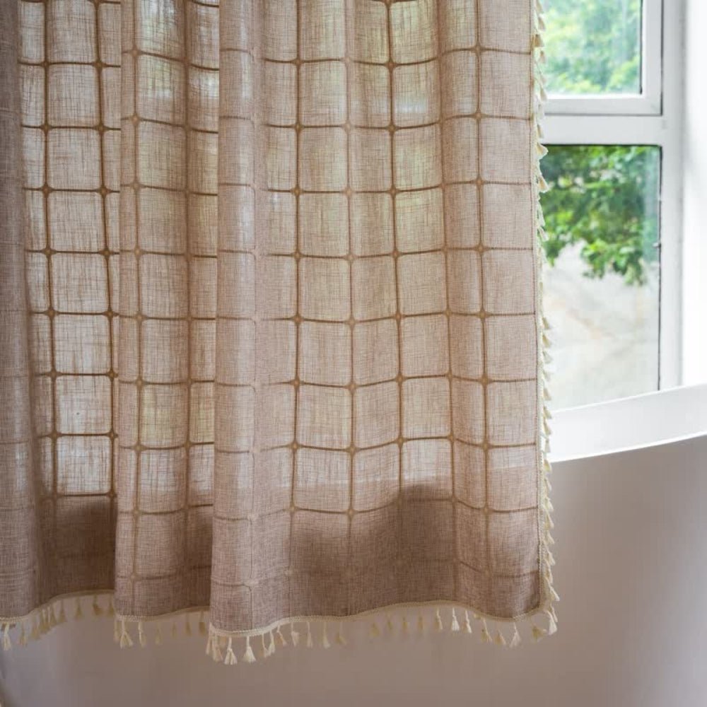 Cottonhaven Shower Curtain-Soft cotton shower curtain with fringes for cozy bathrooms 9