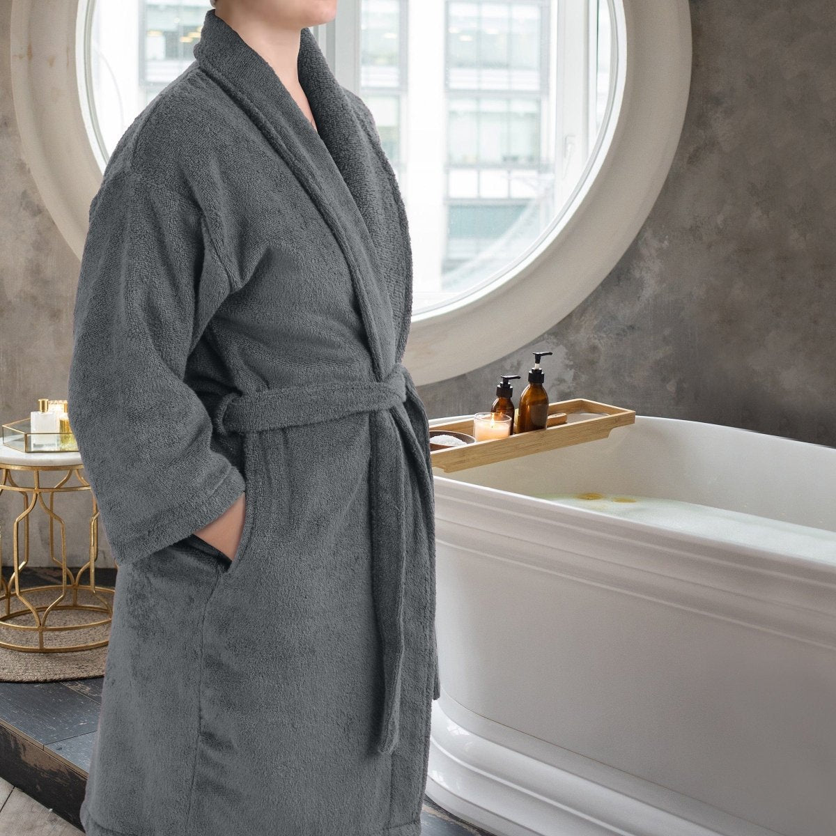 Peignoir de bain en coton Serenique Spa | Peignoir de bain absorbant premium pour un confort et une détente ultimes