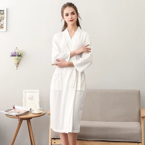 CottonWave – Unisex Waffle Bathrobe Made of Polyester