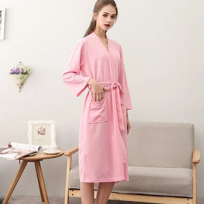 CottonWave – Unisex Waffle Bathrobe Made of Polyester