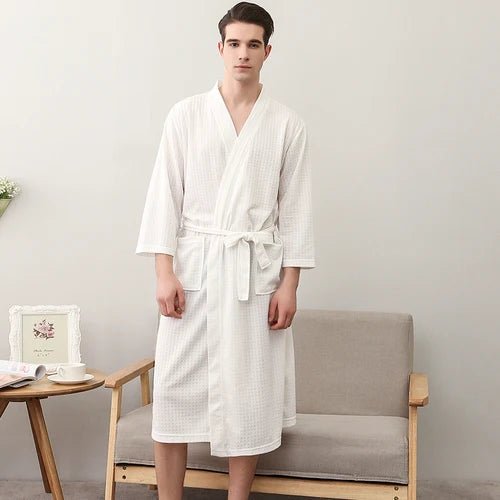 CottonWave – Unisex Waffle Bathrobe Made of Polyester