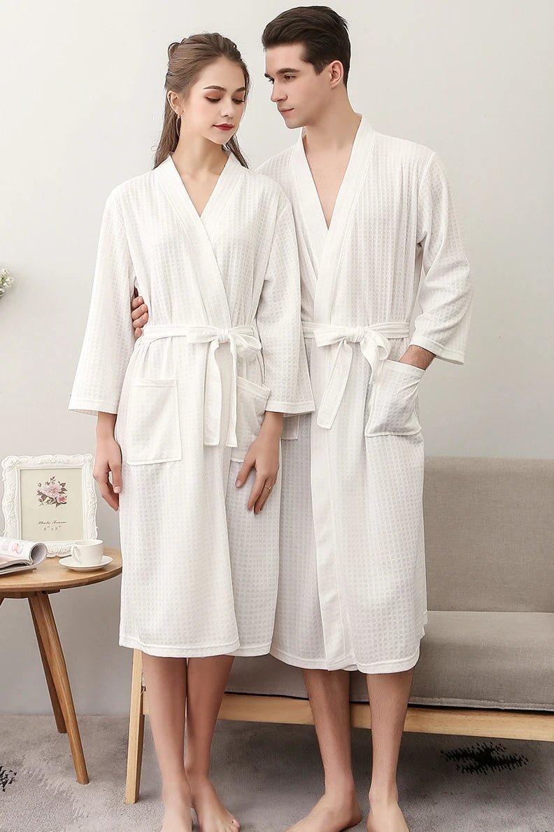 CottonWave – Unisex Waffle Bathrobe Made of Polyester