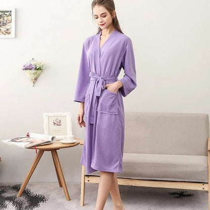 CottonWave – Unisex Waffle Bathrobe Made of Polyester