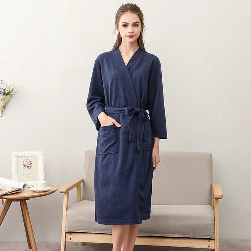 CottonWave – Unisex Waffle Bathrobe Made of Polyester