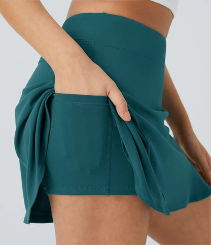 COURTLINE Tennis Skirt – 2-in-1 Mini with Built-In Shorts & Hidden Pockets