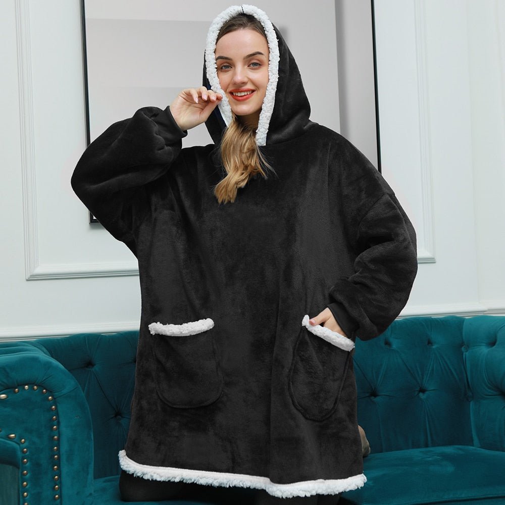 COZIVO – Manta com Capuz em Fleece para Calor e Conforto