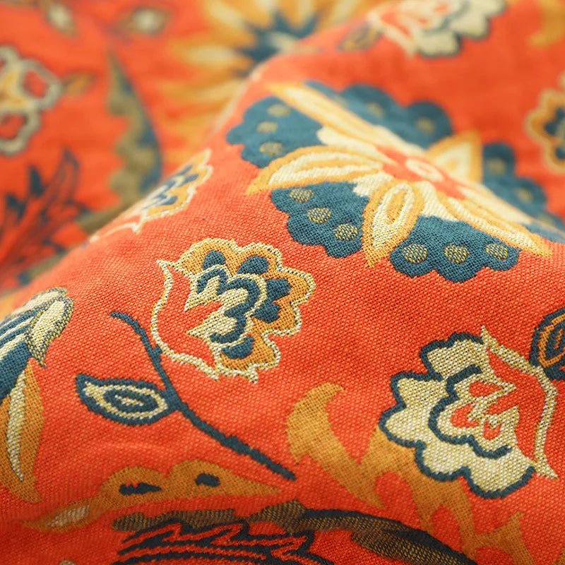 COUVERTURE EN COTON COZY LUXE – Plaid élégant bohème en jacquard pour canapé et dessus-de-lit