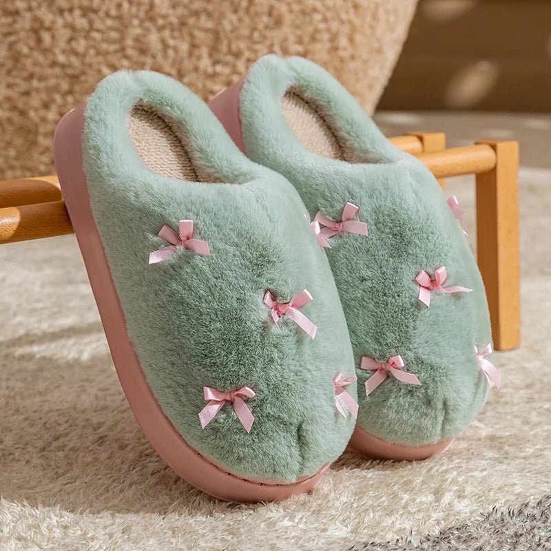 BOWCLOUD – Cozy Bow Slippers for Women with Plush Soft Sole and Non-Slip Design 8