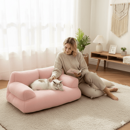 CozyCloud Rollo – Cama Calmante para Mascotas con Funda Lavable para Perros y Gatos