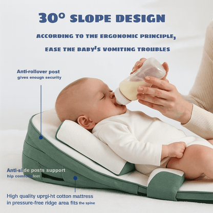 Cuscino CozyCradle – Supporto per Dormienti di Lato con Inclinazione Anti-Reflusso per Neonati