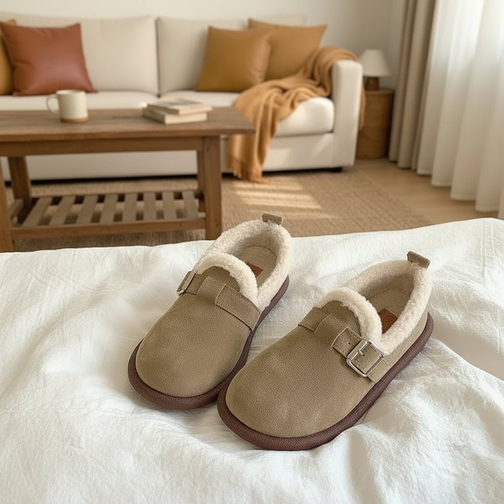 COZYKICK – Retro Slip-On Sneakers with Plush Fleece Comfort 0