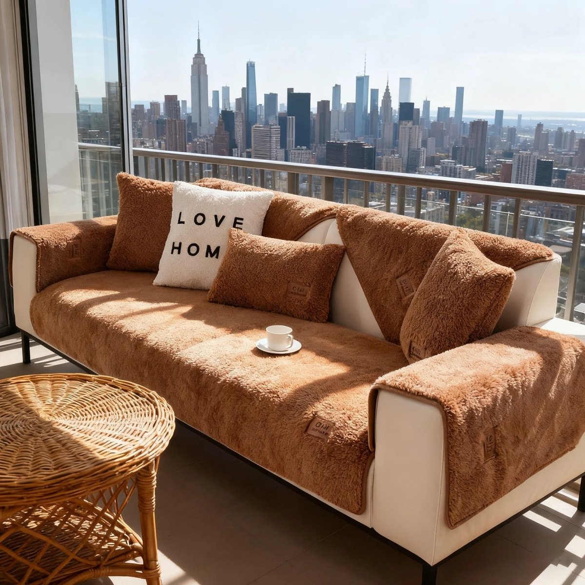 WOOLNEST – plush lamb wool sofa cover for warmth & protection 1