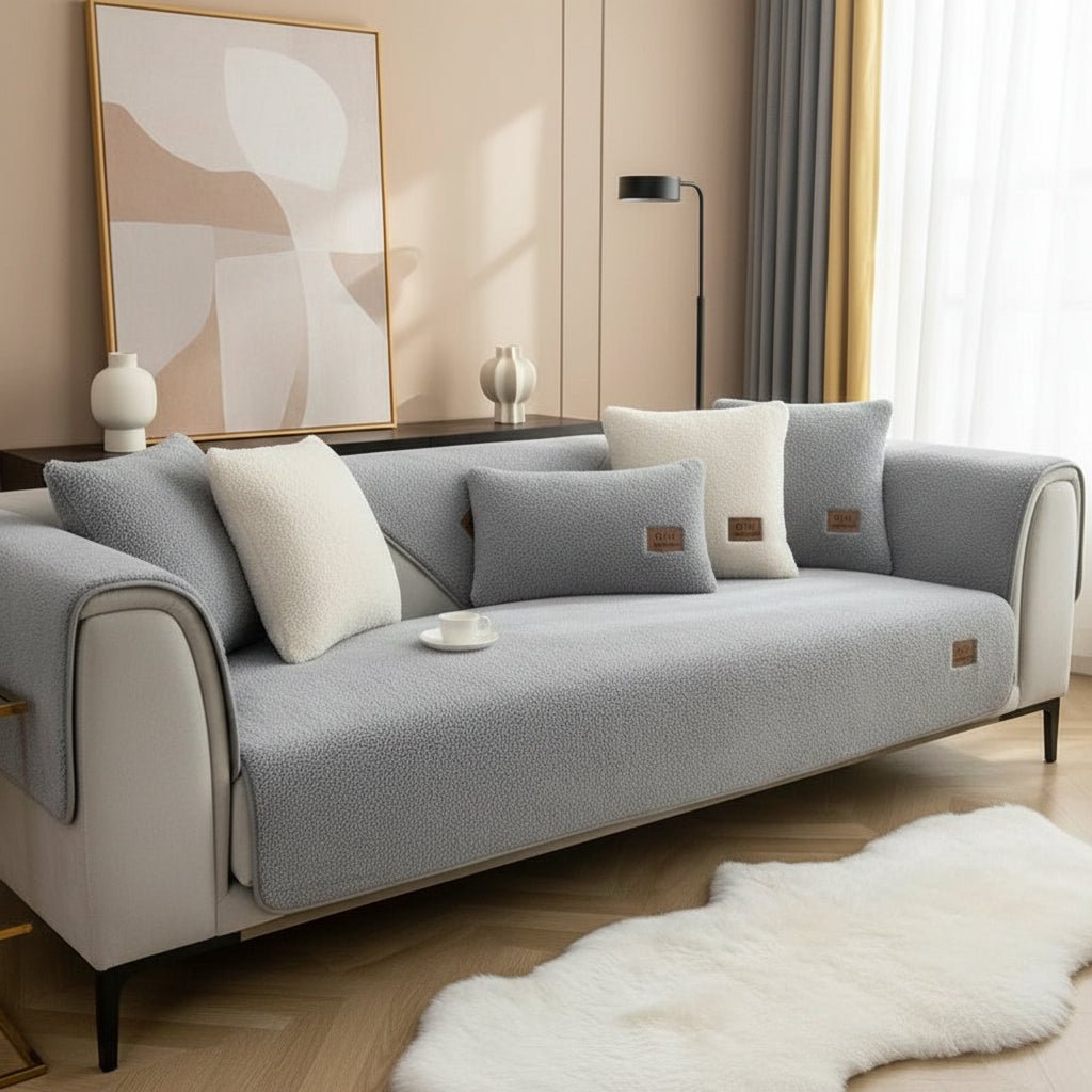 WOOLNEST – plush lamb wool sofa cover for warmth & protection 0