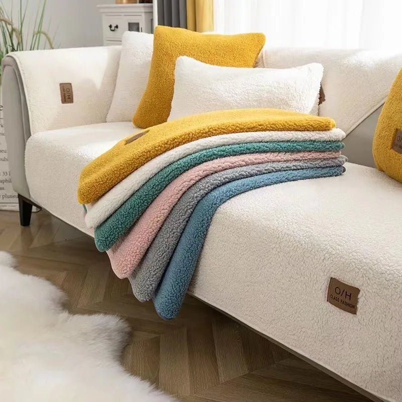 WOOLNEST – plush lamb wool sofa cover for warmth & protection 2