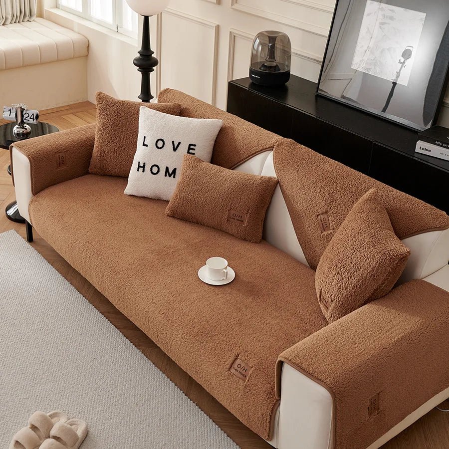 WOOLNEST – plush lamb wool sofa cover for warmth & protection 9