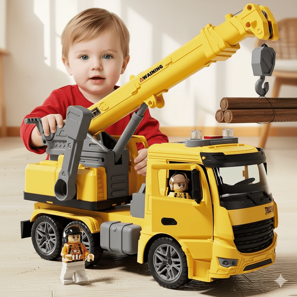 CraneMax Junior – Jouet Grue de Construction avec Lumières et Sons