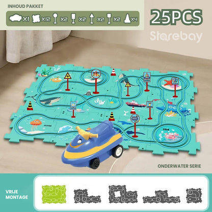 CreativeCraft Rompecabezas – Construye Tu Propia Pista de Carreras – Juguete Educativo para el Desarrollo de Habilidades Motoras en Niños