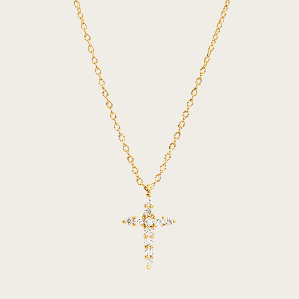 Serene Kruis Hanger Gouden Zilveren Ketting