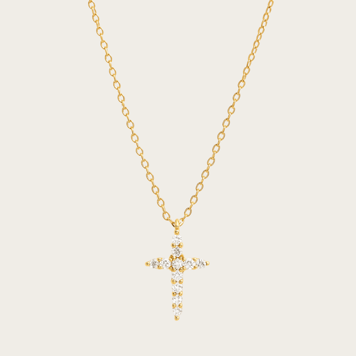 Serene Kruis Hanger Gouden Zilveren Ketting