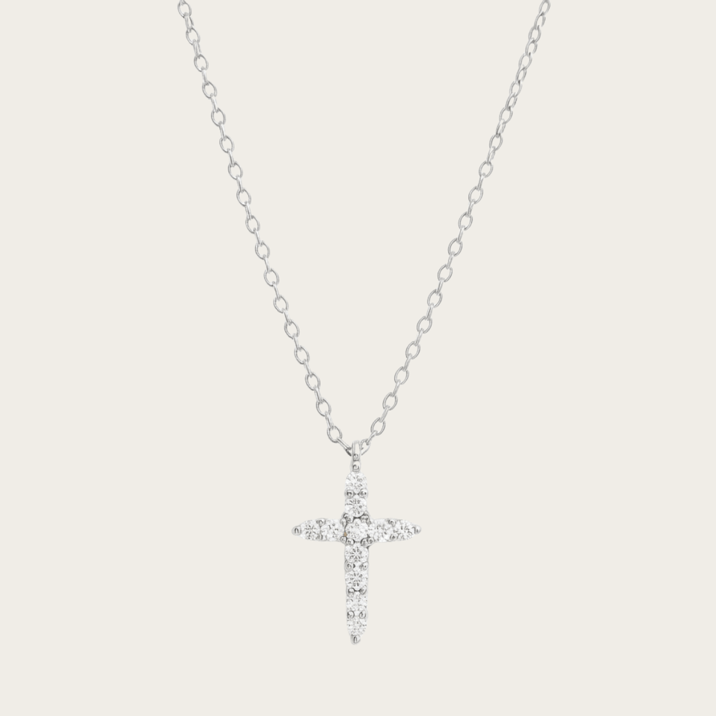 Serene Kruis Hanger Gouden Zilveren Ketting