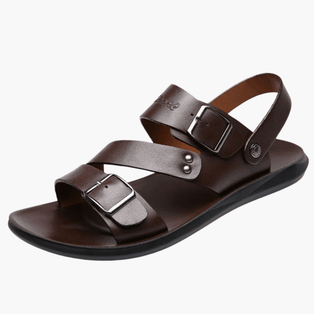 Men's sandals with adjustable strap and crossed strap design 4