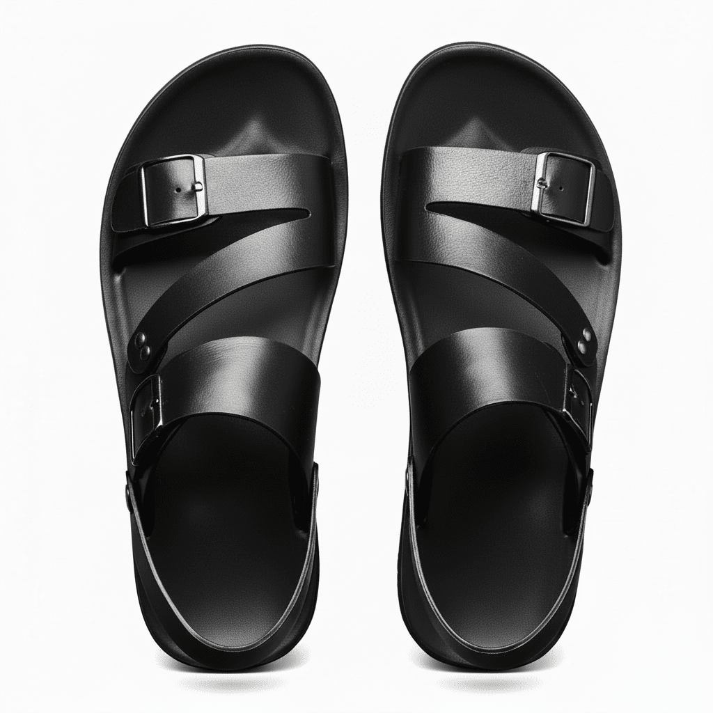 Men's sandals with adjustable strap and crossed strap design 6