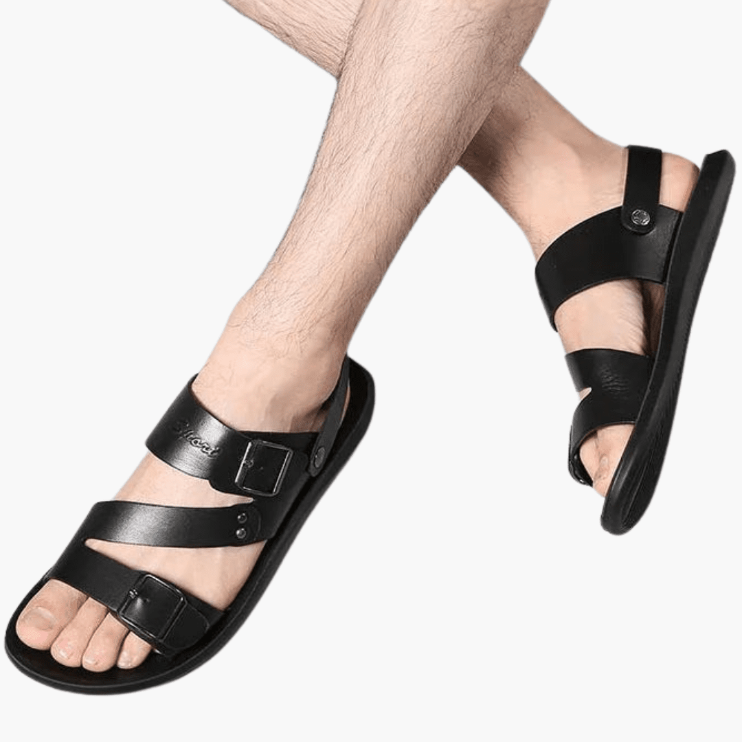 Men's sandals with adjustable strap and crossed strap design 7
