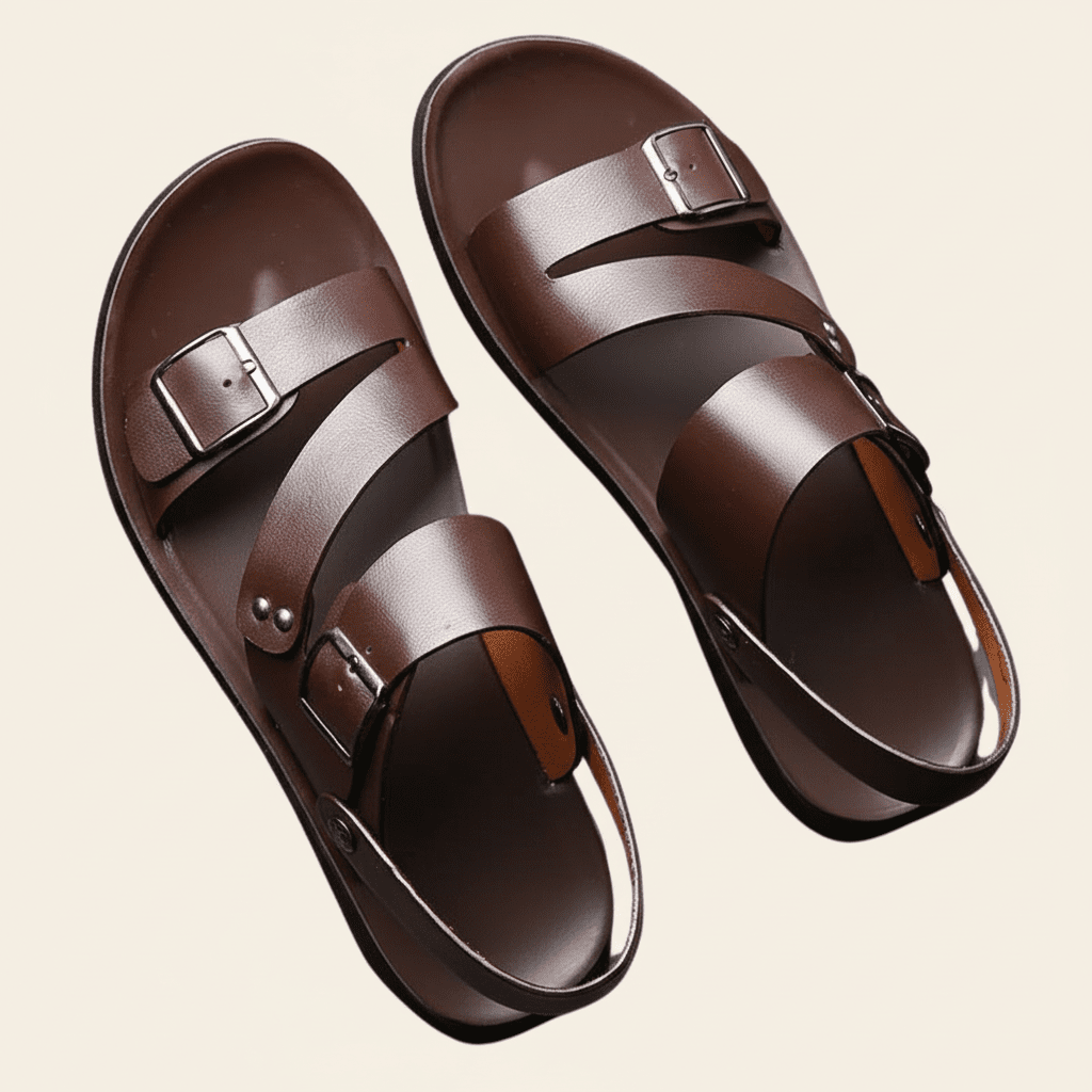 Men's sandals with adjustable strap and crossed strap design 3