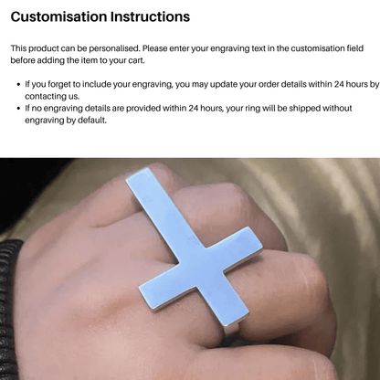 CROSSTERA – Anpassbarer Edelstahl-Zweifingerring