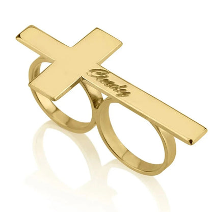 CROSSTERA – Anpassbarer Edelstahl-Zweifingerring