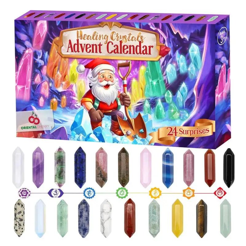 CALENDÁRIO DE ADVENTO CRISTAL 2025 – 24 Cristais Únicos para uma Contagem Regressiva Mágica para o Natal