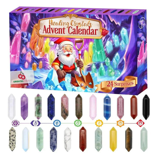 CALENDÁRIO DE ADVENTO CRISTAL 2025 – 24 Cristais Únicos para uma Contagem Regressiva Mágica para o Natal