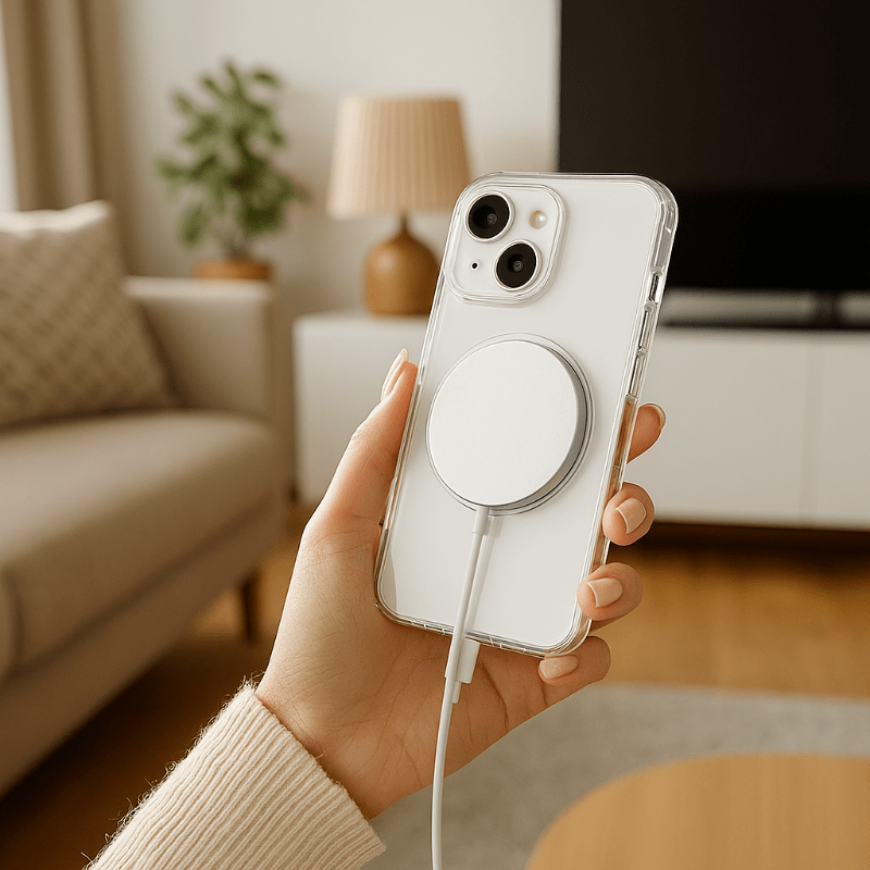 CrystalMag – Coque transparente compatible MagSafe pour la série iPhone 11-17