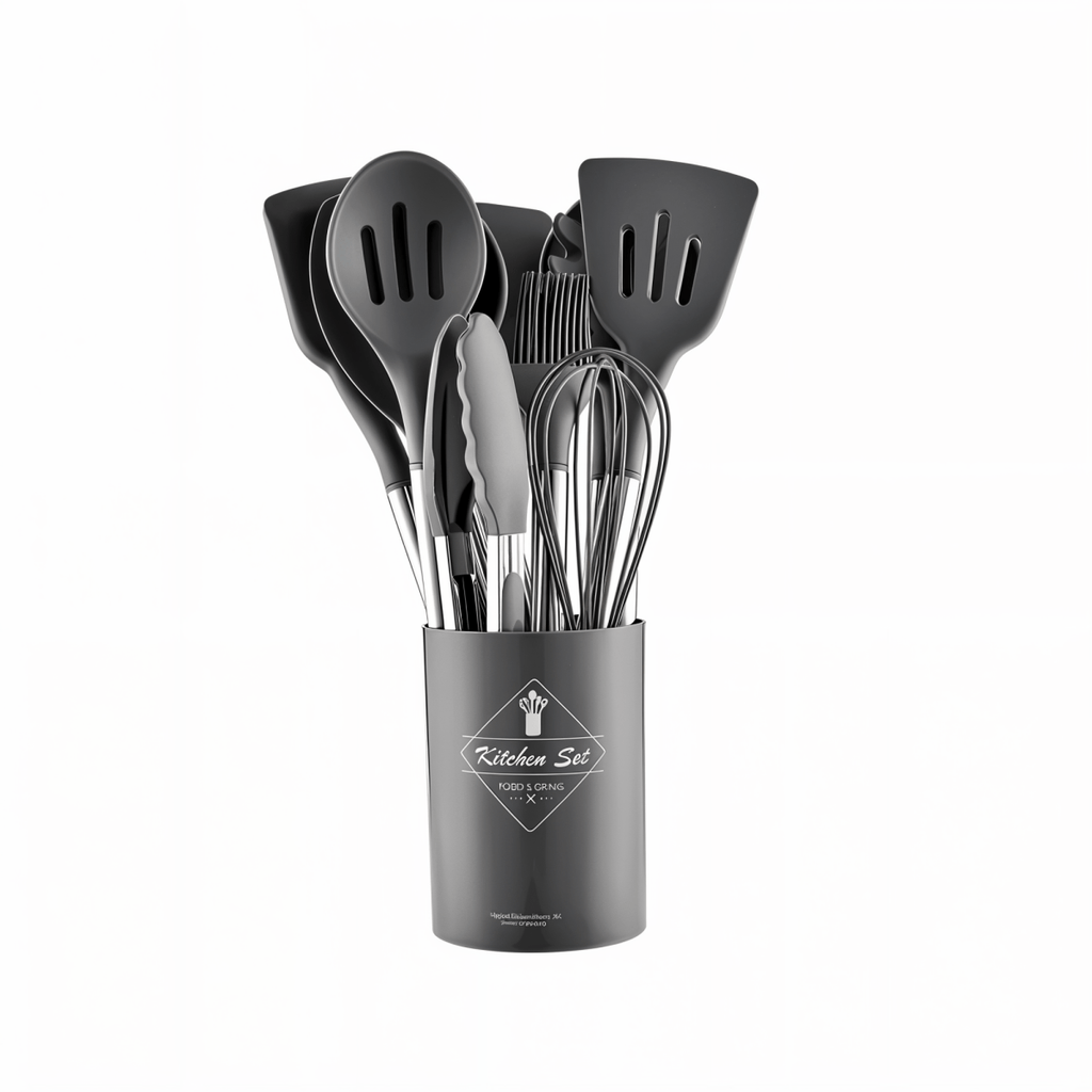 Culinara Pro - 12-Piece Silicone Kitchen Utensil Set with Spatula, Ladle & Whisks 4
