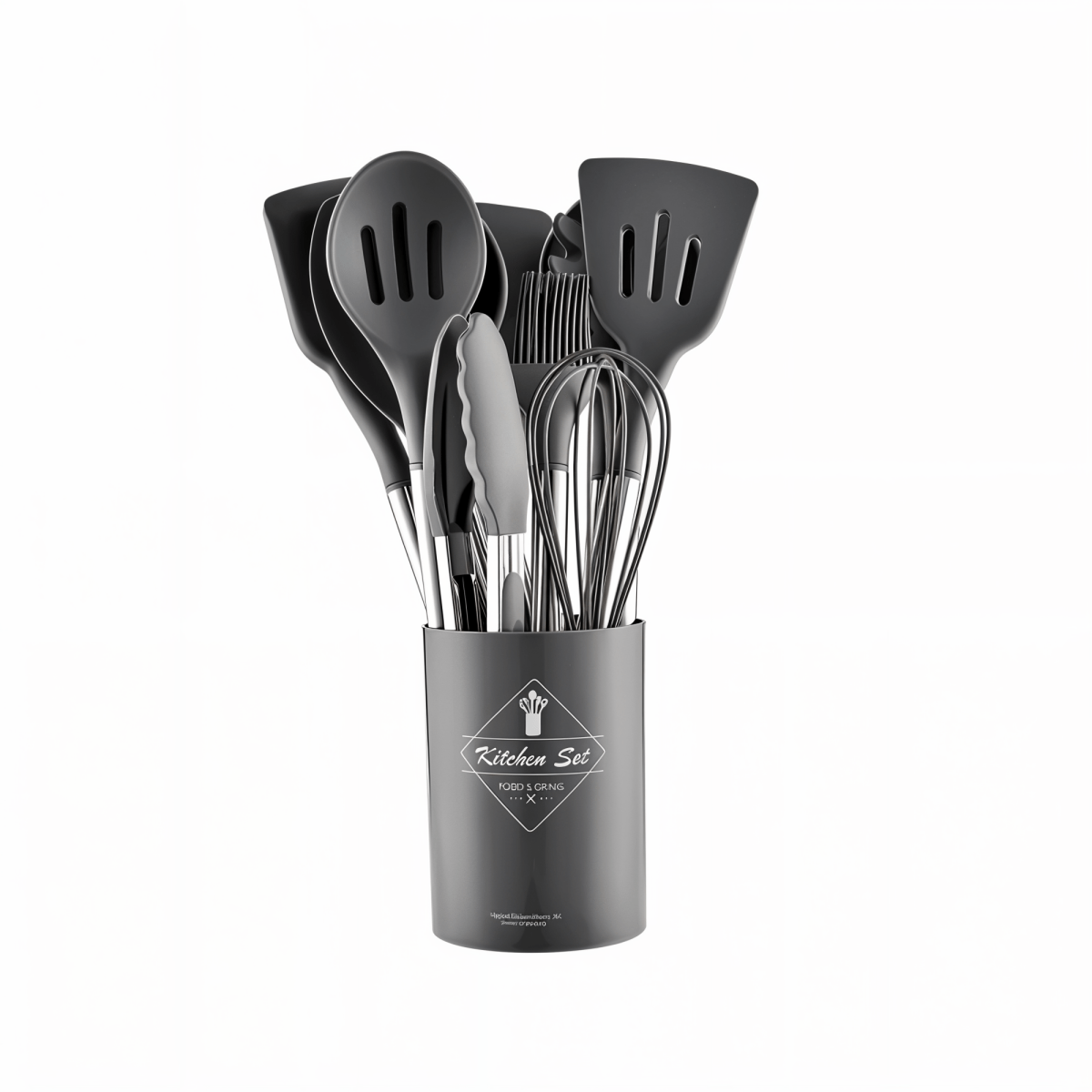 Culinara Pro - 12-Piece Silicone Kitchen Utensil Set with Spatula, Ladle & Whisks 4