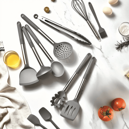 Culinara Pro - 12-Piece Silicone Kitchen Utensil Set with Spatula, Ladle & Whisks 3
