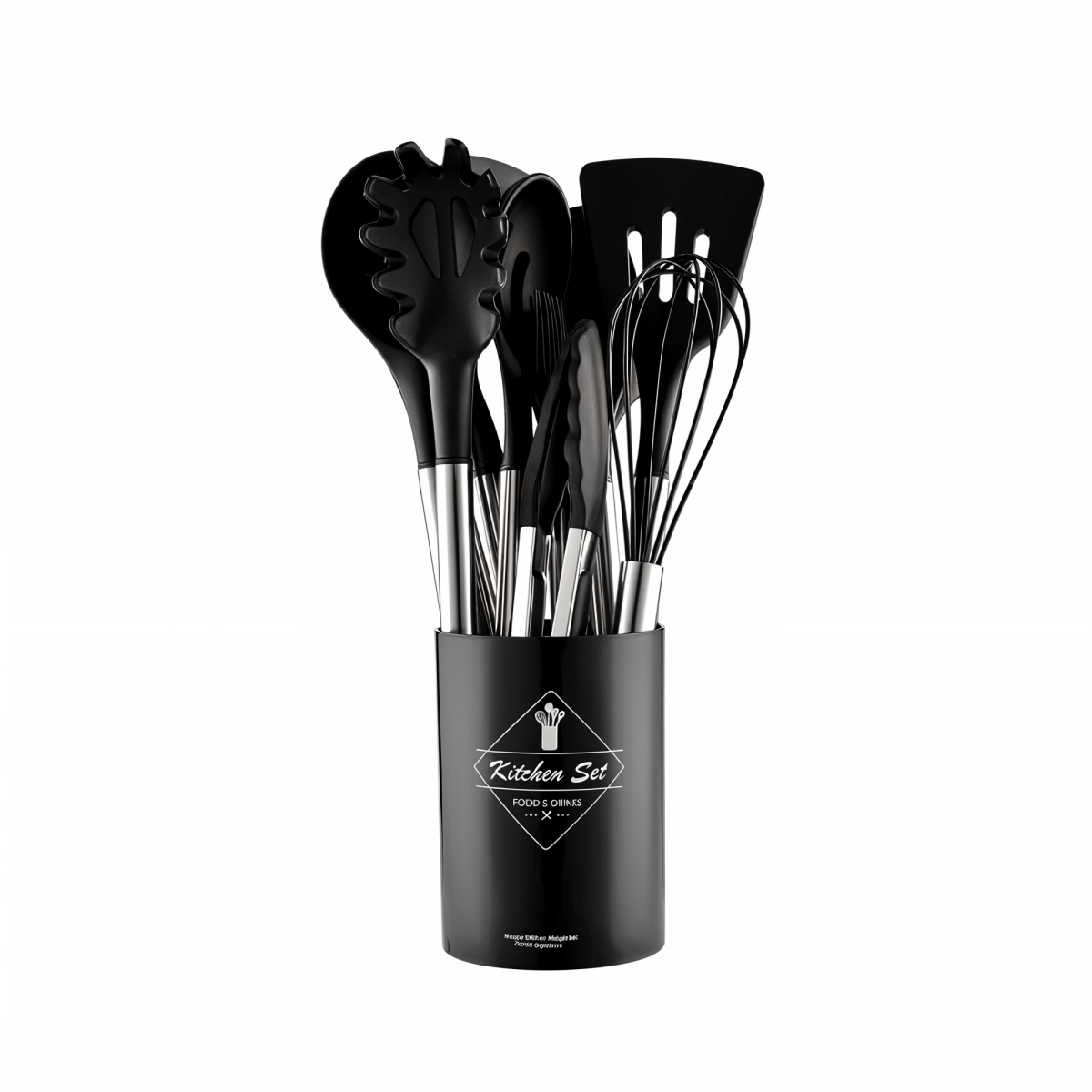Culinara Pro - 12-Piece Silicone Kitchen Utensil Set with Spatula, Ladle & Whisks 8