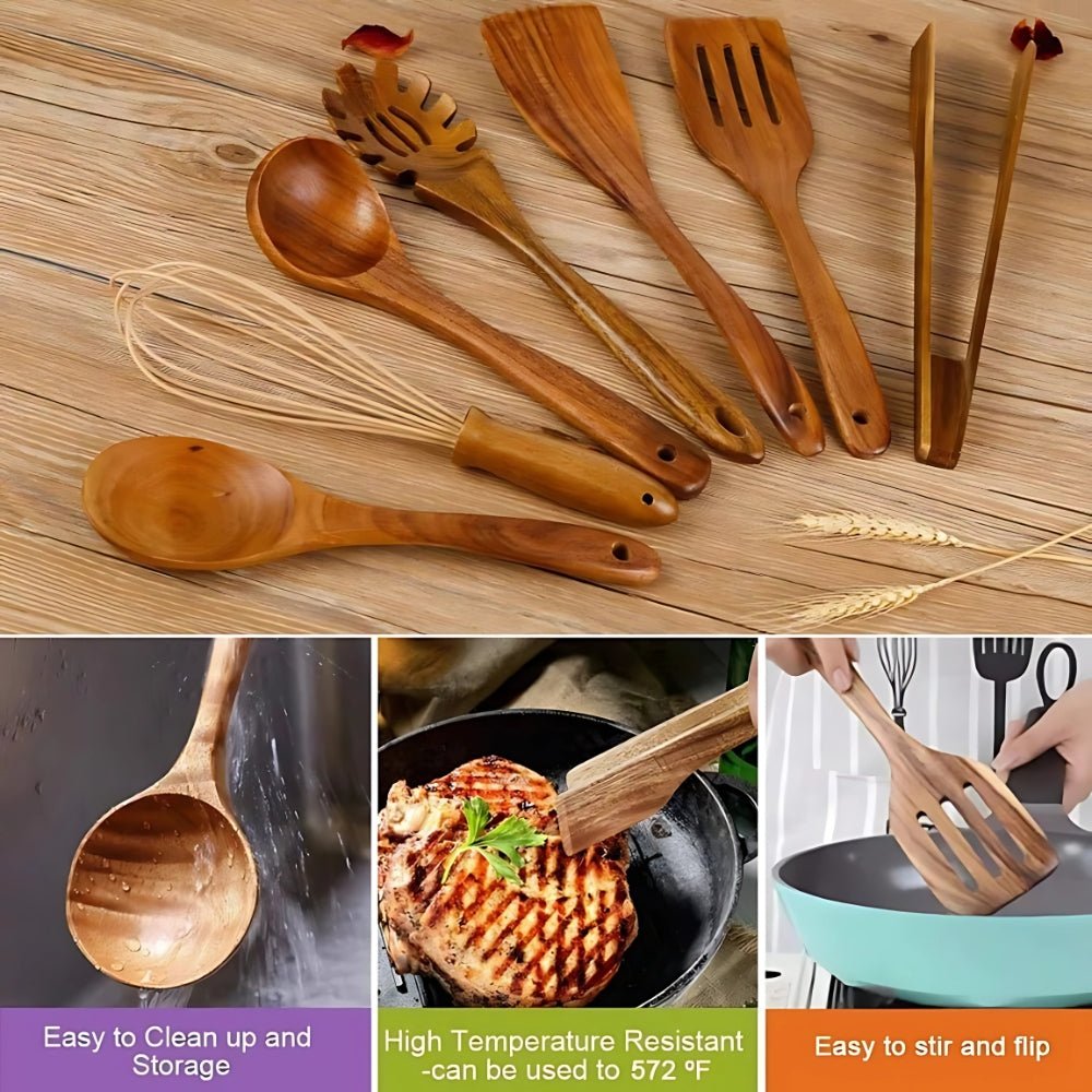  Culinawood Premium wooden cooking utensils set - high quality & sustainable for your kitchen-4