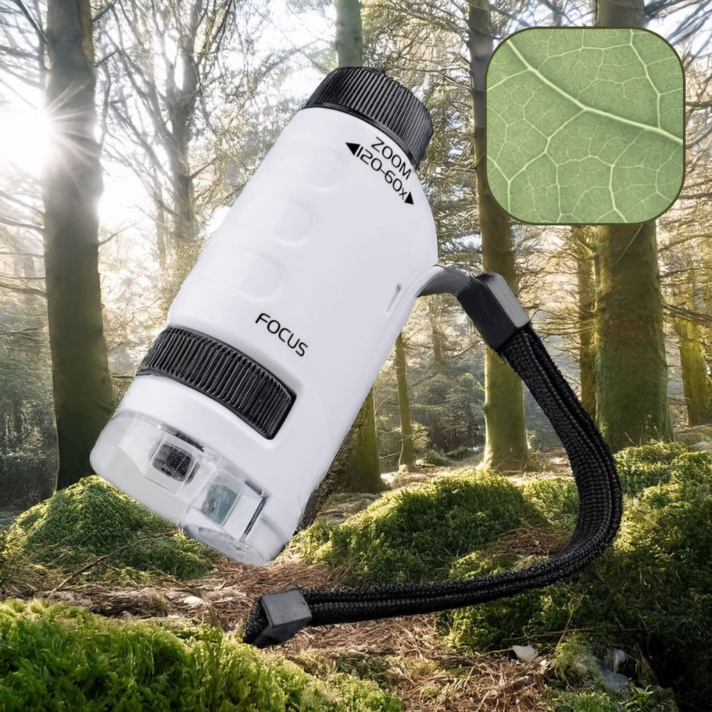 Kids Pocket Microscope - 60-120x Magnification with LED Light for STEM Learning 1