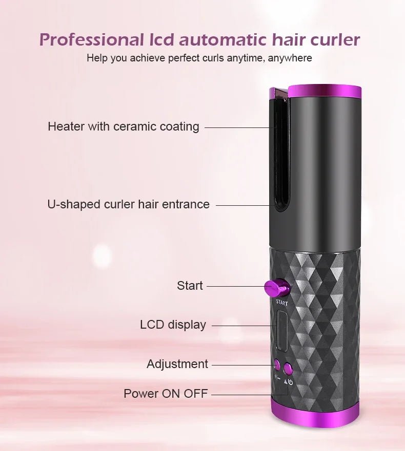 CURLMASTER – Wireless Automatic Curling Iron for Effortless Curls Anywhere