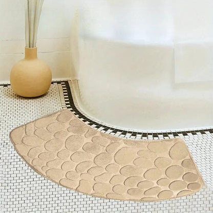 Curved Bathroom Mat - Thick Absorbent Non-Slip Bath Mat for Bathroom Safety