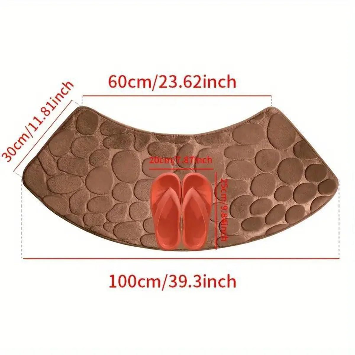 Curved Bathroom Mat - Thick Absorbent Non-Slip Bath Mat for Bathroom Safety