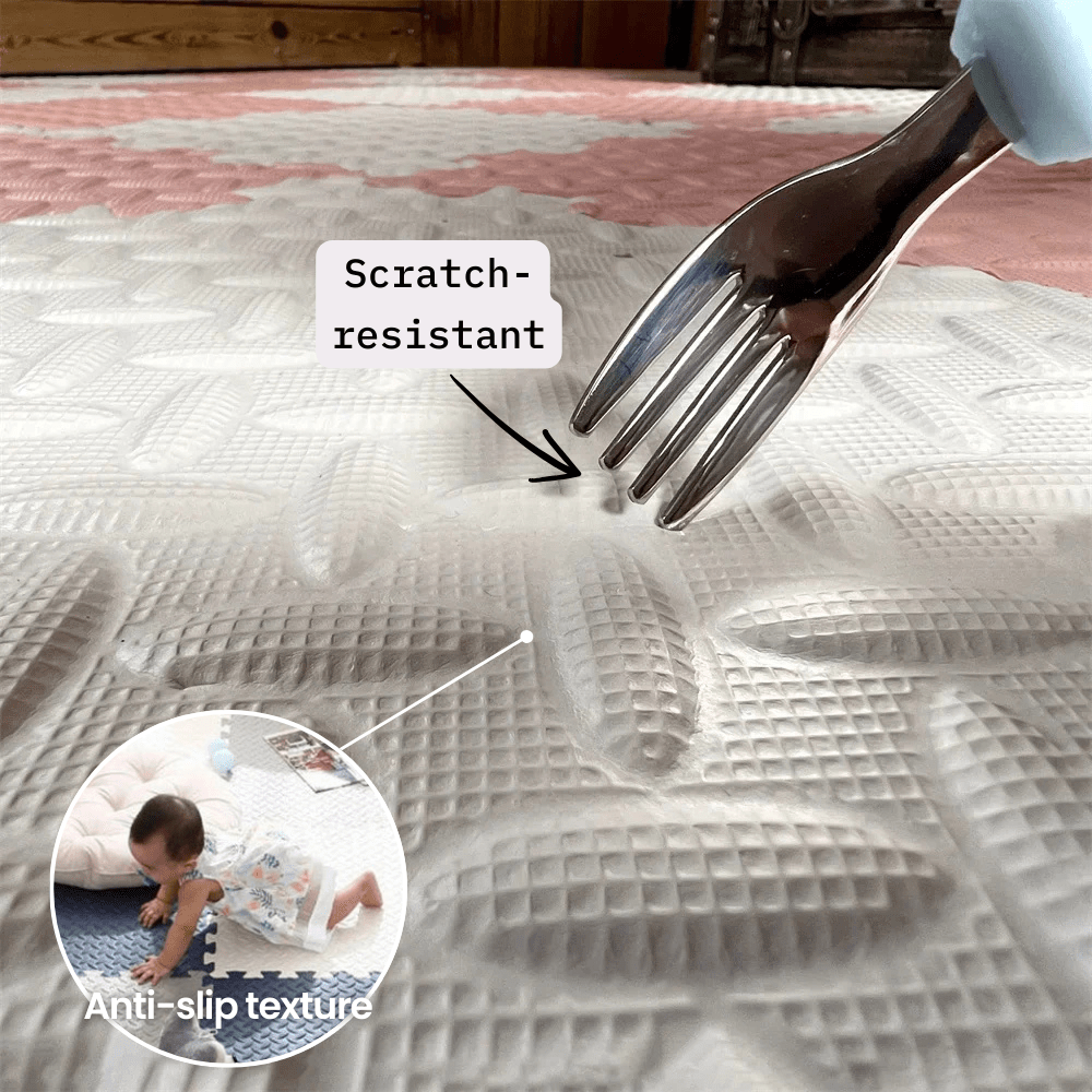 Cushioplay Baby Mat - tapis de jeu souple avec 12 pièces de puzzle - absorbant les chocs et non toxique pour ramper et jouer
